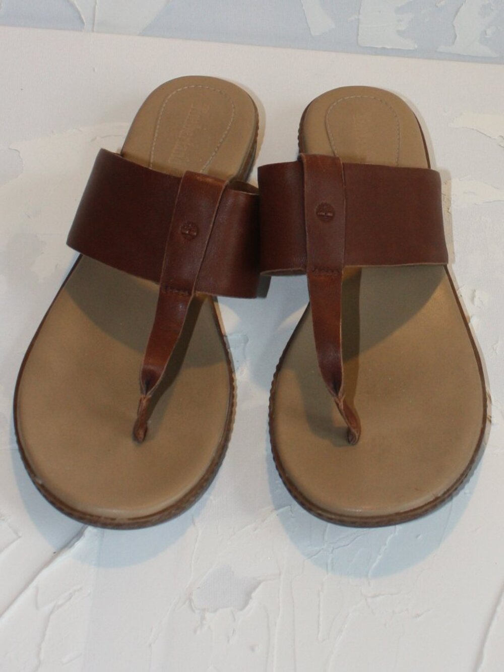 Timberland Women's Cognac Leather Thong Sandal Size 9 NWOT